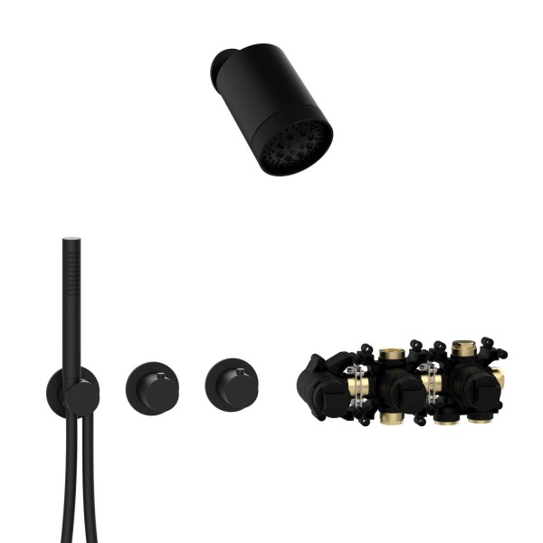 Herzbach MODUL7 Thermostat-Set T-SP3 SPOT Multi Schwarz matt, 70.702721.1.12