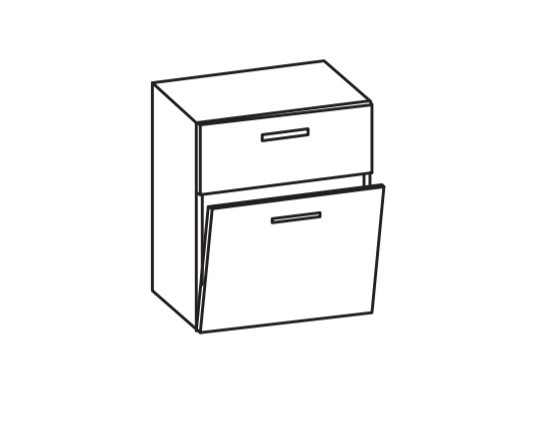 Artiqua 400 Midischrank, Eiche Ribbeck quer NB, 400-MKL-1-60-7187-444