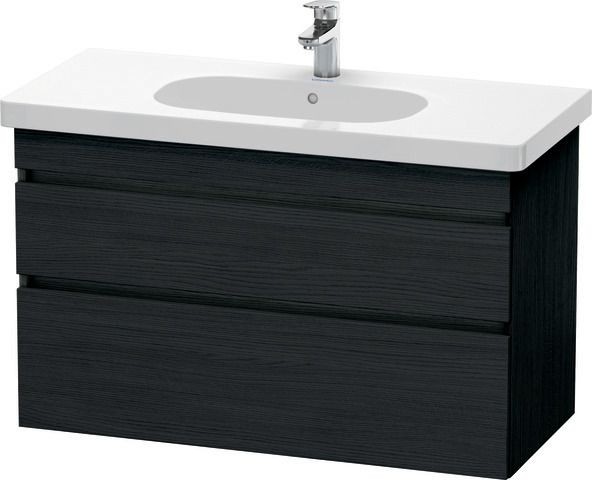 Duravit DuraStyle Waschtischunterbau wandhängend Eiche Schwarz Matt 1000x453x610 mm - DS648501616
