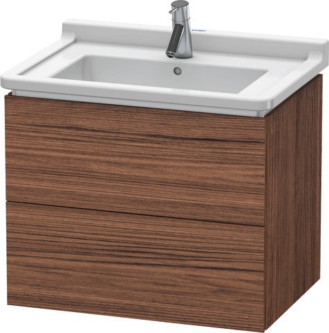 Duravit L-Cube Waschtischunterbau wandhängend Nussbaum dunkel Matt 670x469x558 mm - LC626402121