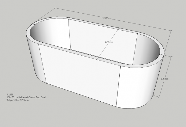 Neuesbad Wannenträger für Kaldewei Classic Duo Nr.112 160x70 oval