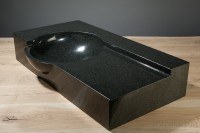 Laguna Waschbecken, B: Laguna Waschbecken, B: 800, T: 400, H: 120 - 150 mm, Material: Hartstein, mit Hahnloch