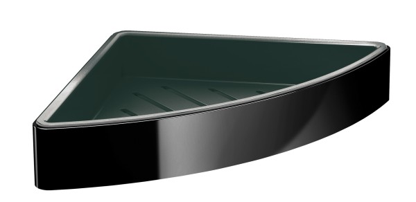 emco loft Eckschwammkorb mit Kunststoffeinsatz 179 x 36 x 179 mm, schwarz/schwarz, 054513303