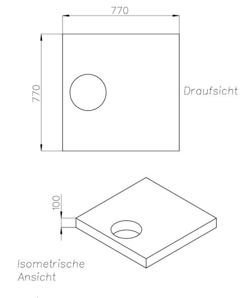 Neuesbad Wannenträger für Laufen Pro 80x80x2,8