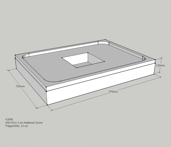 Neuesbad Wannenträger für Kaldewei Scona 750x1000x23