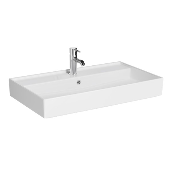 VitrA ArchiPlan Waschtisch 80 x 46 cm rechteckig wandgebunden mit Hahnloch,7415B403-0001