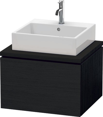 Duravit L-Cube Konsolenwaschtischunterbau wandhängend Eiche Schwarz Matt 620x547x400 mm - LC58100161