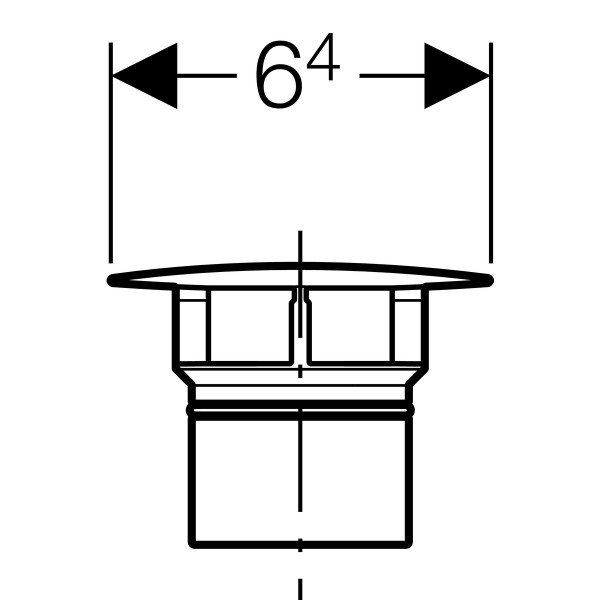 Geberit Ventilabdeckung f. HWB-Anschluss mit integr. Überlauf glanzverchromt, 241993211