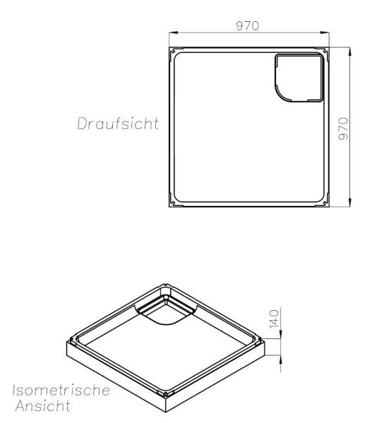 Neuesbad Wannenträger für Kaldewei Superplan NEU 100x100x2,5