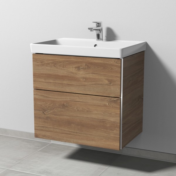 Sanipa 3way Waschtischunterbau zu Villeroy & Boch Avento Waschtisch mit 2 Auszügen, Eiche-Kansas
