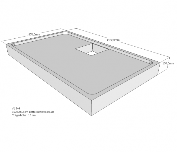 Neuesbad Wannenträger für Bette Floor Side 1500x900