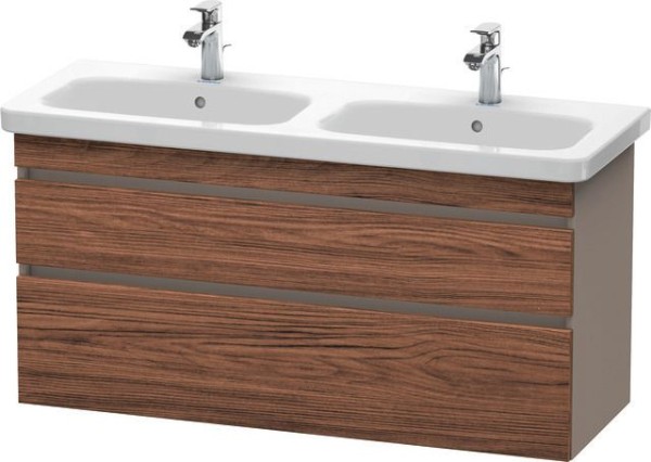 Duravit DuraStyle Waschtischunterbau wandhängend Nussbaum dunkel & Basalt Matt 1230x448x610 mm - DS6