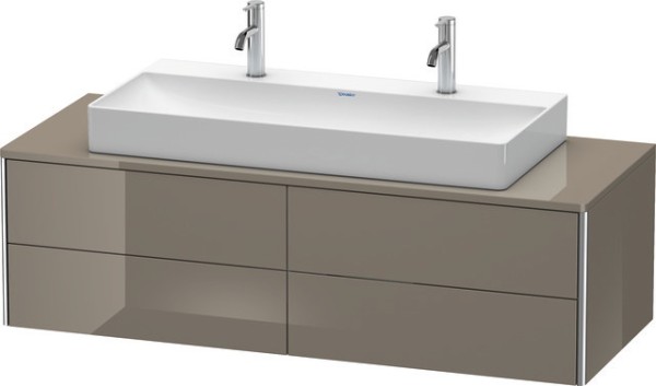 Duravit XSquare Konsolenwaschtischunterbau wandhängend Flanell Grau Hochglanz 1400x548x400 mm - XS49