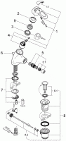 GROHE Einhand-Bidetbatt. GROHE Einhand-Bidetbatt. Chiara 32305 Zugst.-Abl.grt. flex. A.-Schläuche chrom