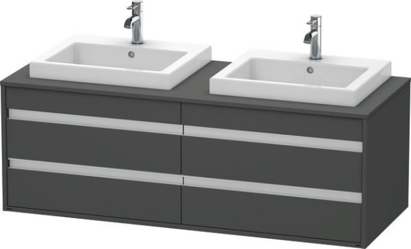 Duravit Ketho Konsolenwaschtischunterbau wandhängend Graphit Matt 1400x550x496 mm - KT6757B4949
