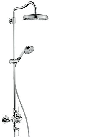 Hansgrohe Showerpipe Axor Montreux brushed nickel m.Thermostat Hebelgriff, 16572820 , 16572820