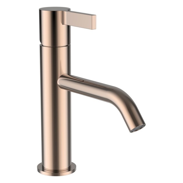 LAUFEN Waschtischarmatur Kartell LAUFEN Festauslauf Ausladung 135 mm ohne Ablaufventil PVD Roségold