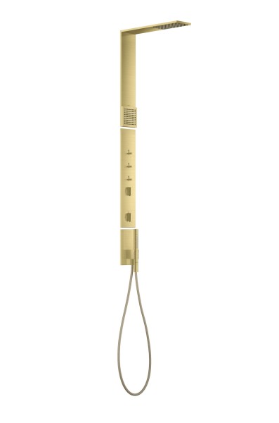 Hansgrohe Duschpaneel Axor ShowerComposition Thermostat Kopfbrause 110/220 1jet, brushed brass, 1259