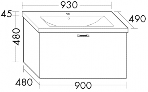 Burgbad Keramik Waschtisch-Set Sys30 PG3 Diago Dunkelgrau Matt/Alpinweiss, SFAV093F3357C0001