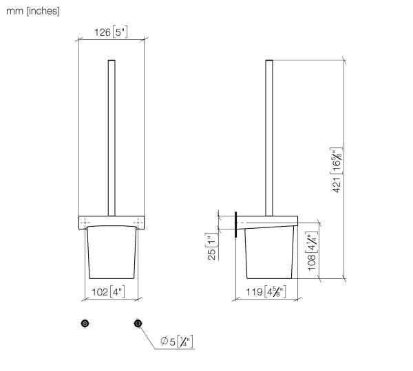 Dornbracht Toiletten-Bürstengarnitur , Wandmodell SERIENSPEZIFISCH 83900970 Messing gebürstet (23kt