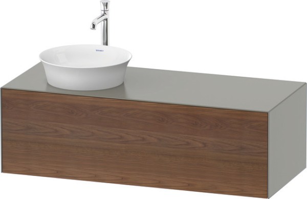 Duravit White Tulip Konsolenwaschtischunterbau wandhängend Amerikanischer Nussbaum & Stein Grau Matt