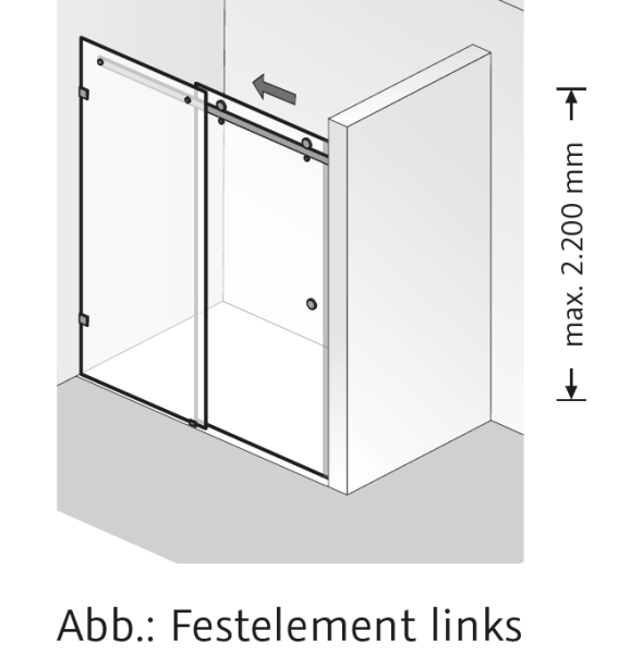 HSK Atelier Plan Pur AP.30 Gleittür Nische 2-teilig