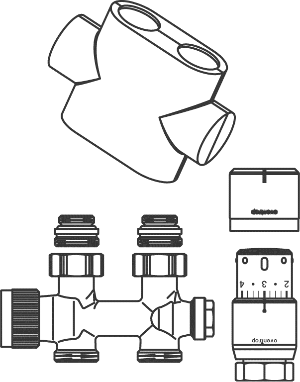 Oventrop Anschluss-Set Multiblock T und Uni SH 1184383