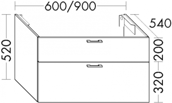 Burgbad Waschtischunterschrank Sys30 PG1 Aqua 520x700x540 Marone Dekor Trüffel, WVIE070F1718