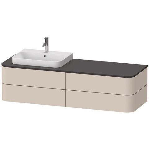 Duravit Happy D.2 Plus Konsolenwaschtischunterbau wandhängend Taupe Supermatt 1600x550x408 mm - HP49