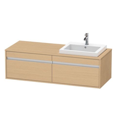 Duravit Ketho Konsolenwaschtischunterbau wandhängend Natur Eiche Matt 1400x550x426 mm - KT6797R3030