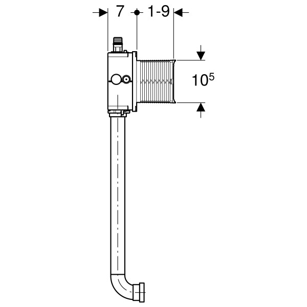 Geberit Urinal Rohbauset mit Spülrohr für Urinal-Steuerung ab 2009