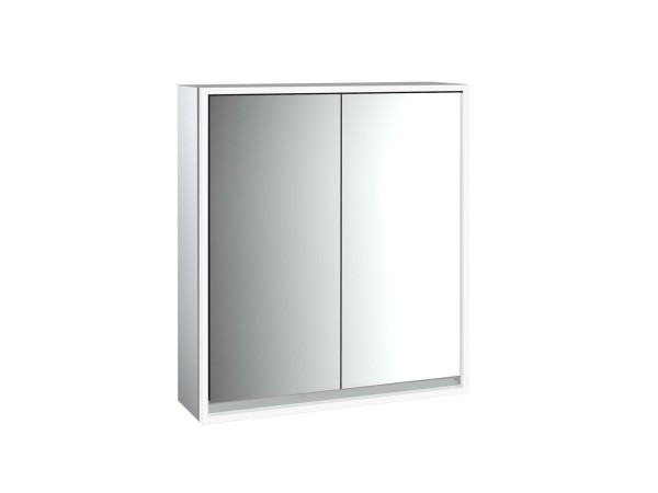 emco LED-Lichtspiegelschrank Loft Aufputz, 600 mm, 2-türig Rückwand verspiegelt, 979805104