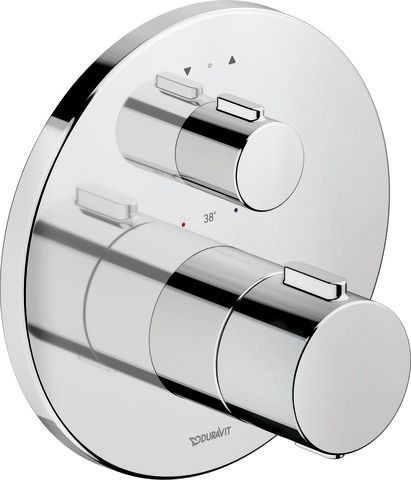 Duravit Thermostatarmaturen Thermostat Unterputz, 2 Verbraucher Chrom Hochglanz 170x94x170 mm - TH42
