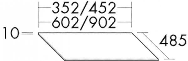 Burgbad Ablageplatte Sys30 PG1 Aqua 10x...x485 Marone Dekor Trüffel, APEG999F1718