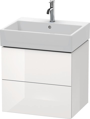 Duravit L-Cube Waschtischunterbau wandhängend Weiß Hochglanz 584x459x544 mm - LC627508585