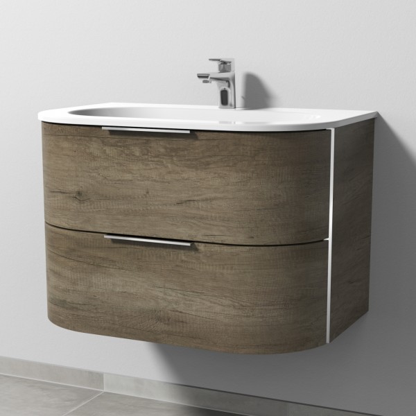 Sanipa 4balance Keramik-Set mit 2 Auszügen, Eiche-Nebraska, DG40237