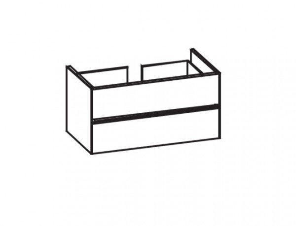 Artiqua 116 LED-Waschtischunterschrank, Weiß Glanz, 116-WU2LB-AC07-7050-68