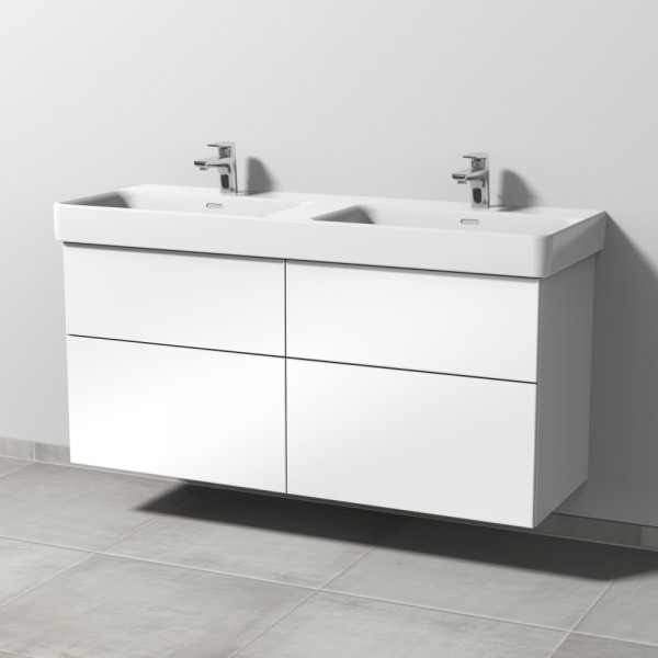 Sanipa 3way Waschtischunterbau zu Laufen Pro S Waschtisch mit 4 Auszügen, Weiß-Glanz