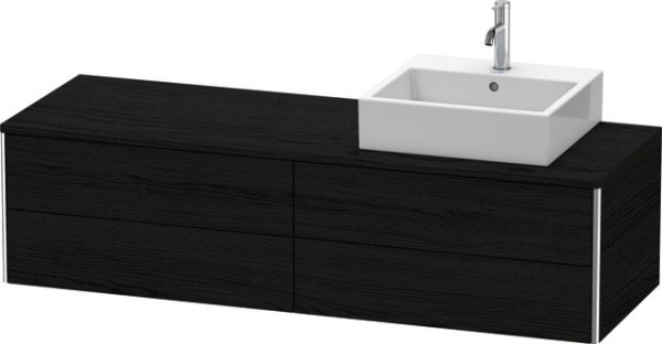 Duravit XSquare Konsolenwaschtischunterbau wandhängend Eiche Schwarz Matt 1600x548x400 mm - XS4914R1