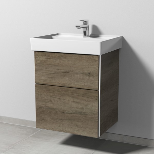 Sanipa 3way Waschtischunterbau zu Villeroy & Boch Collaro Waschtisch mit 2 Auszügen, Eiche-Nebraska