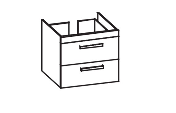 Artiqua 411 Waschtischunterschrank für Starck 3 030470 Sangallo Grau quer, 411-WU2L-D03-7154-432