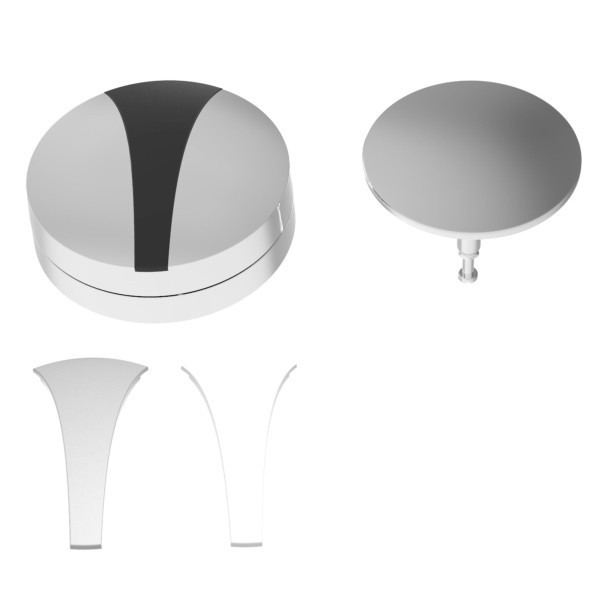 LAUFEN Bedieneinheit nur sichtbare Teile für Ab-und Überlaufgarnitur 004 chrom o. Wannenzulauffunkti