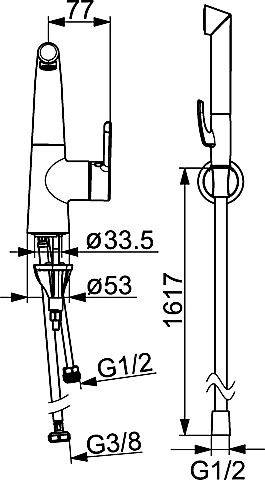 Hansa Spültisch-Einhandmischer Hansadesigno 5136 2283 verchromt, 51362283