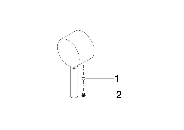 Dornbracht Griff für Wanne Stand Ersatzteile 90206600400 52 x 35 x 117 mm Platin gebürstet