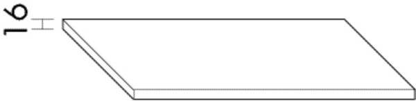 Burgbad Einlegeboden 16x350xfür 170 mm tiefe Schränke , EBF3500