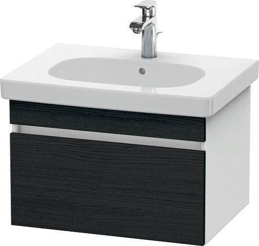 Duravit DuraStyle Waschtischunterbau wandhängend Eiche Schwarz & Weiß Matt 600x453x398 mm - DS638301