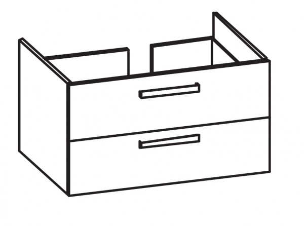 Artiqua 413 Waschtischunterschrank für Acanto 500623, 500624 Oxid Dunkelgrau quer, 413-WU2L-K166-718