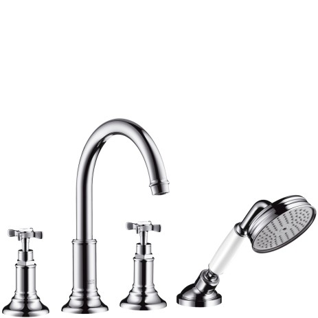 Hansgrohe 4-Loch Wannenarmatur Axor Montreux F-Set f.Fliesenrand chrom m.Kreuzgriffen, 16544000