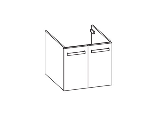 Artiqua 411 Waschtischunterschrank für Durasquare 235360 Quarzgrau Hochglanz Select, 411-WU2T-D73-71