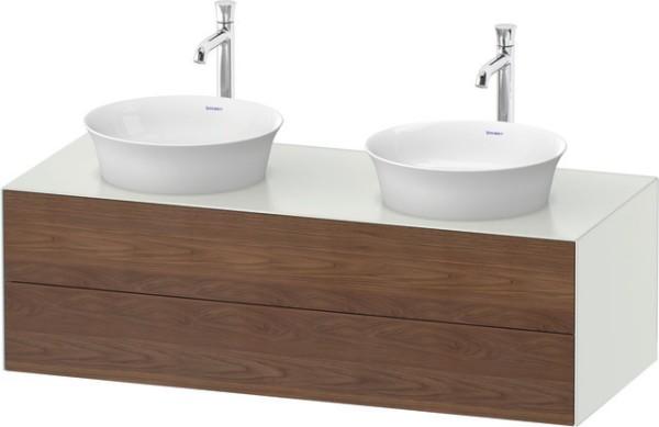 Duravit White Tulip Konsolenwaschtischunterbau wandhängend Amerikanischer Nussbaum & Weiß Matt & Sei